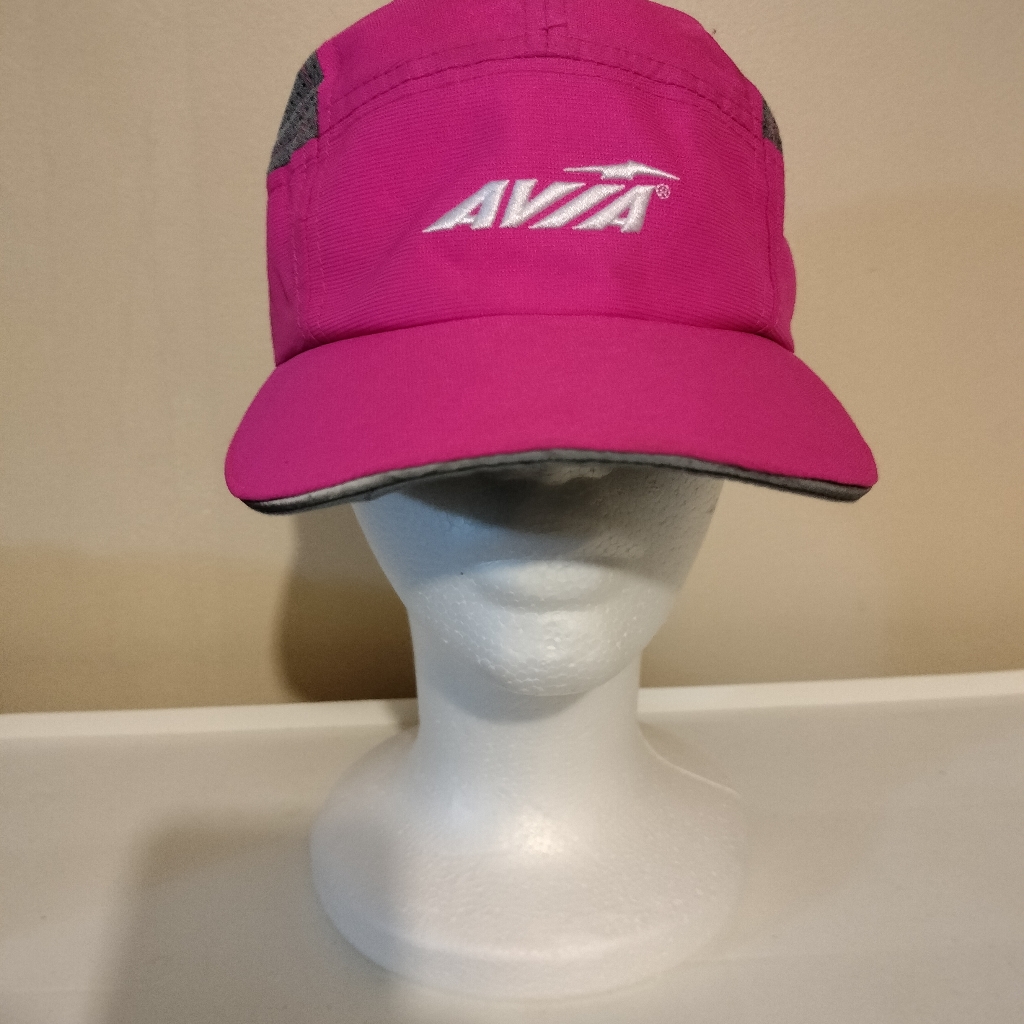 Avia Hat Cap Neon Pink Gray Adult Used Strapback Adjustable